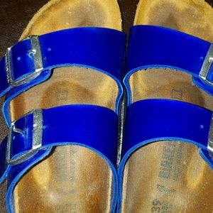 Limited edition metallic blue birkenstocks